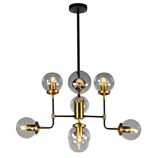 Wrought Studio Archibald 8-Light Sputnik Modern Linear Chandelier ...